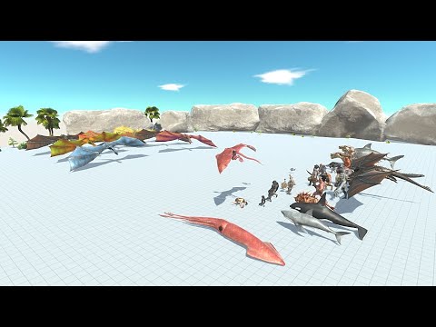 All skin Dragon vs  4 Strong faction - Animal Revolt Battle Simulator