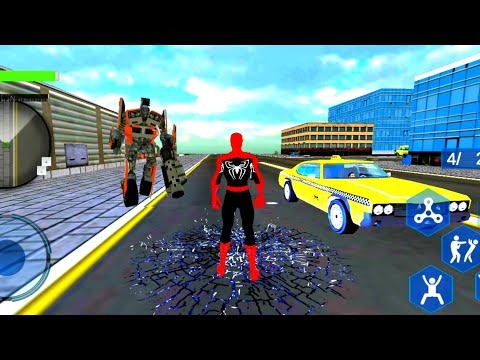 Flying Spider Superhero City Battle #2 | Flying Spider Vs Robot Villains - Android GamePlay