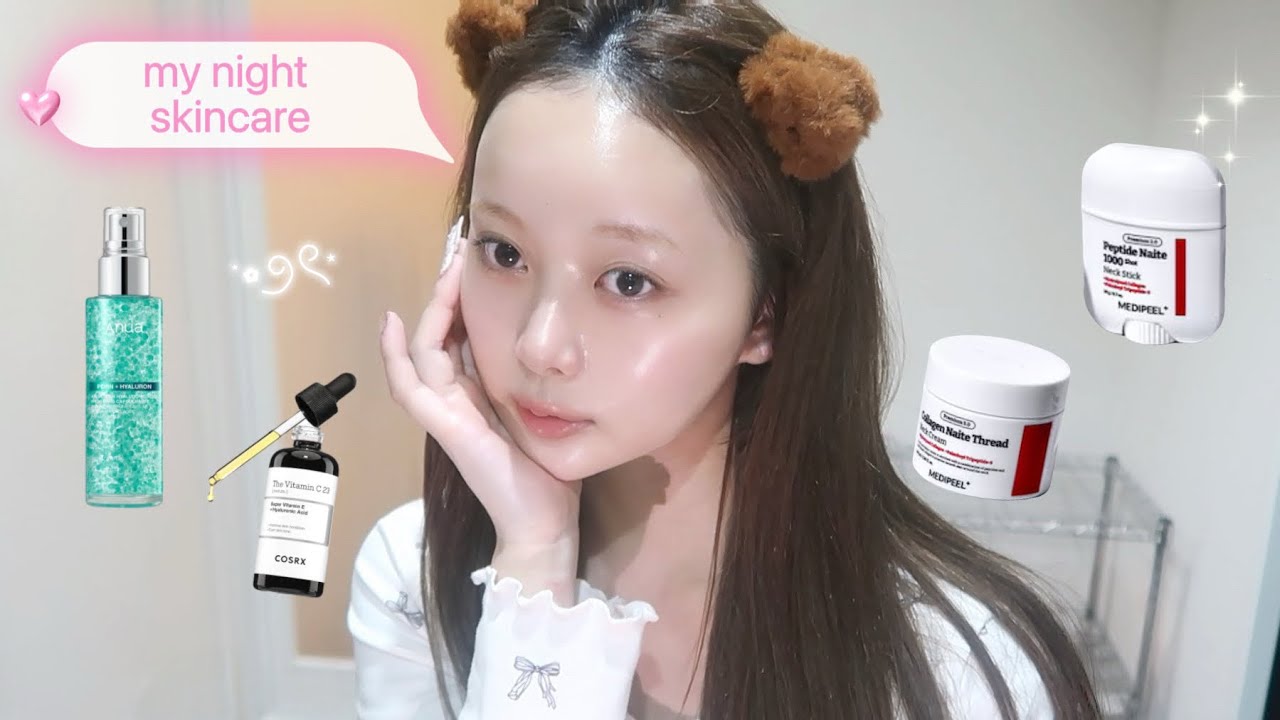 ﾂﾔﾂﾔたまご肌になる為の夜の全身スキンケアルーティン紹介🛁⋆. 𐙚 ˚ hair care | neck care | skin care 