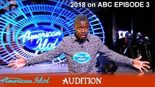 Johnny White was in Foster care w MASSIVE Voice Man&#39;s World Audition American Idol 2018 Episode 3