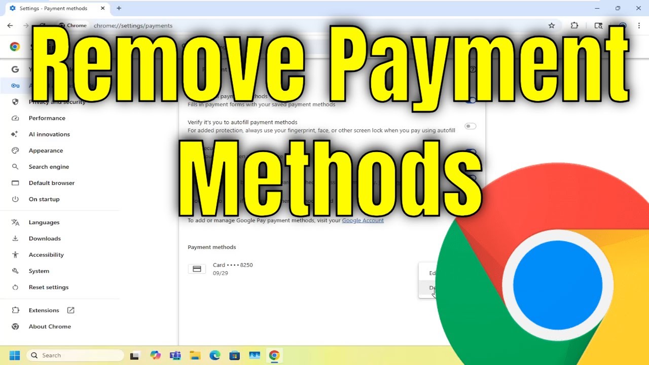 How to Remove Payment Methods in Google Chrome [Guide]