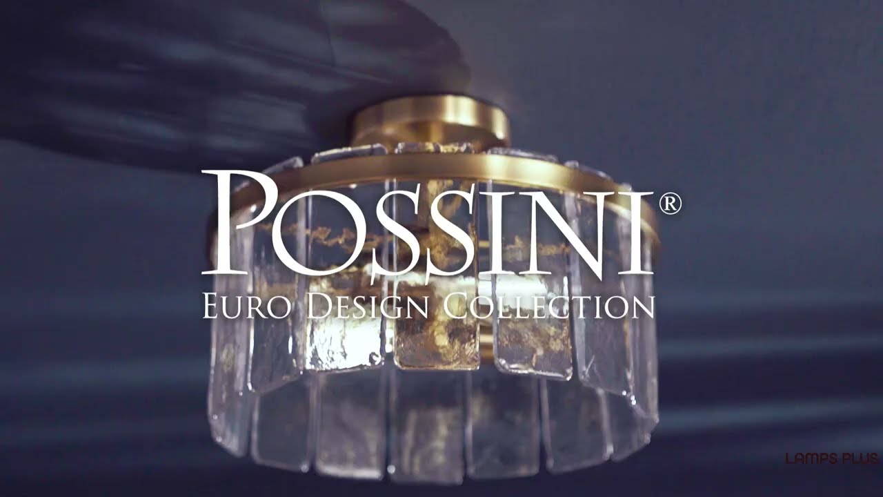 Video 1 Watch A Video About the Possini Euro Soresi Brass and Piastra Glass 2 Light Ceiling Light