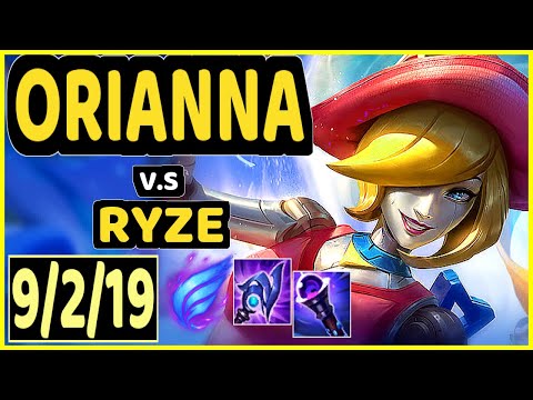 ORIANNA vs RYZE - 9/2/19 KDA MID GAMEPLAY - KR Ranked GRANDMASTER