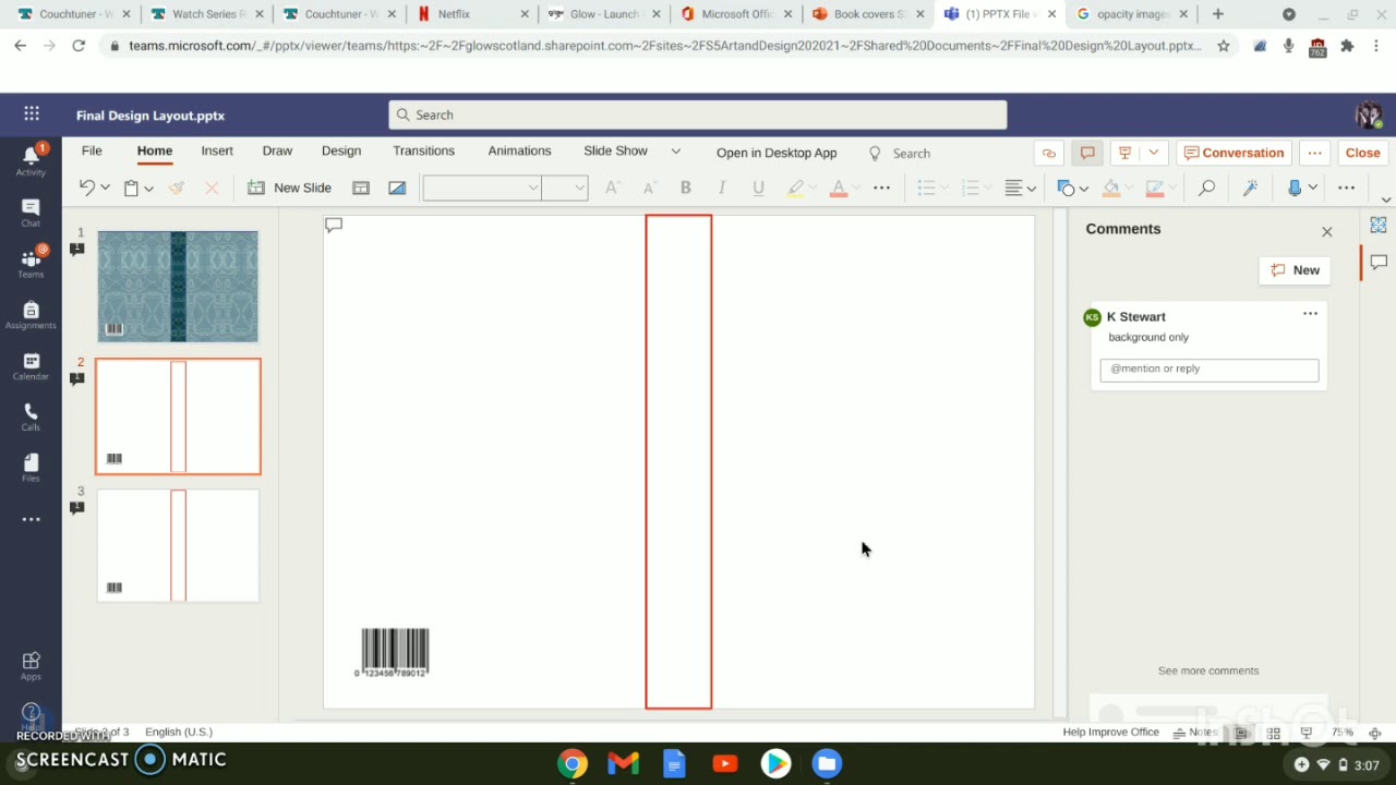 Book Cover Layout Using PowerPoint Online