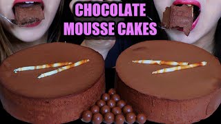 ASMR EATING BIG CHOCOLATE MOUSSE CAKES 초콜릿 �