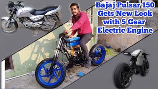 Making Home made Electric Bike With 5 speed gear box on Pulsar / Part - 01