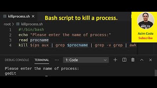 Bash script to kill a process