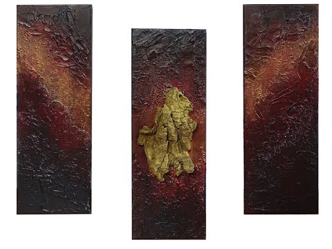abstrakte Malerei, Acryl Gemälde, Holz, Baumrinde, auf Leinwand, mit Struktur
