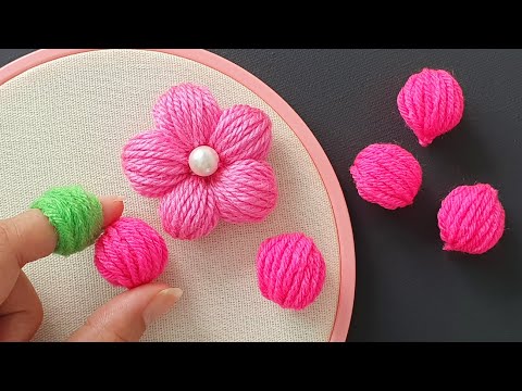 Super Easy Woolen Flower Craft Ideas with Finger | Diy Flower Making Tricks | Handmade at Home
