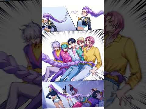 Saja boys x Huntrx #kpopdemonhunters #kpop #comedy #shorts #sajaboys #huntrix