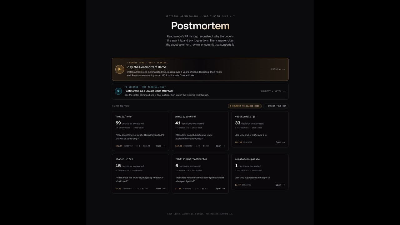 Postmortem project preview
