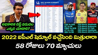 2022 IPL Full Schedule List In Telugu | Indian Premier League Schedule | Telugu Buzz