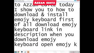 How to download emoji Keyboard For Pc for  All windows #AzzamEditz