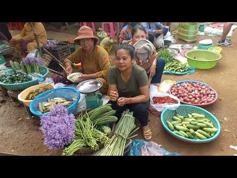 real local village market in kratie province, Cambodia