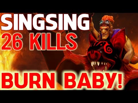 Dota 2 7.00 SingSing Batrider Offlane with 26 KILLS - Burn Baby!