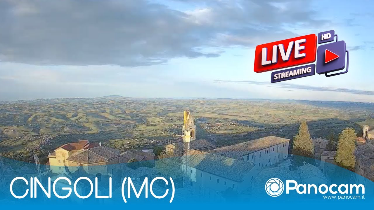 Live webcam view of Cingoli Panoramic Hilltop View