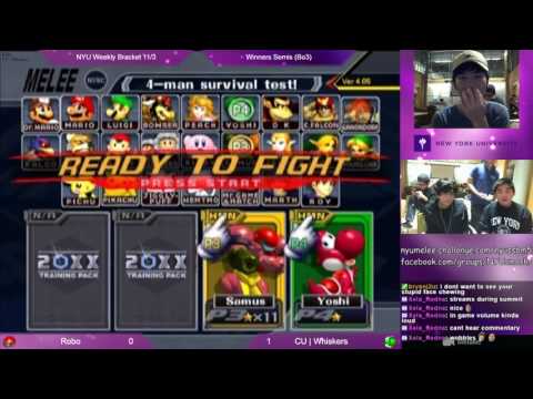 NYU Melee Weekly 11/4 - Robo (Samus) vs CU | Whiskers (Yoshi) - SSBM Winners Semis