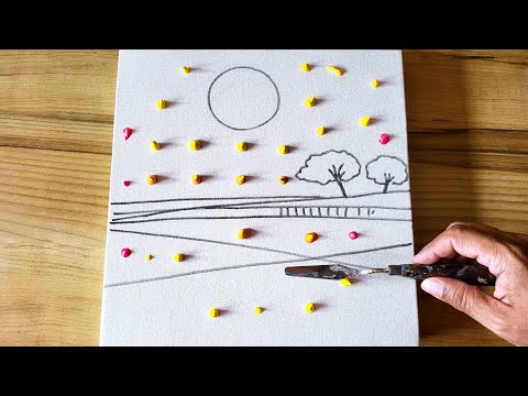 Colorful Abstract Landscape Painting / Easy Painting / Acrylic Painting Technique