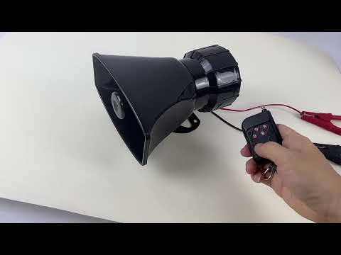 7 Sound Loud Car Warning Alarm Police Fire Siren Horn Speaker with remote Control 12V 100W