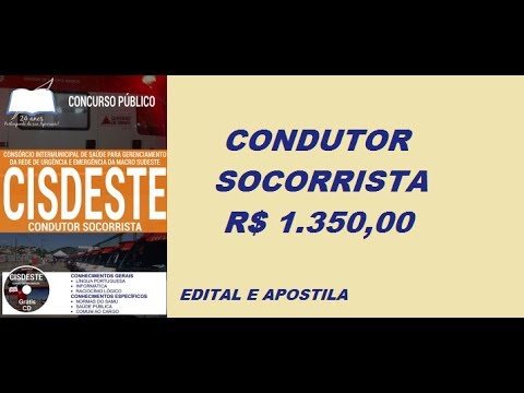 Edital Concurso CISDESTE 2017 CONDUTOR SOCORRISTA