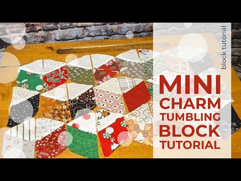 Mini Charms, 2 1/2" squares, Tumbling Block Quilt Block Tutorial, Cutting, Color Values and Layout