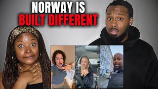 🇳🇴 American Couple Reacts to When AMERICANS Realize NORWAY is Built Different