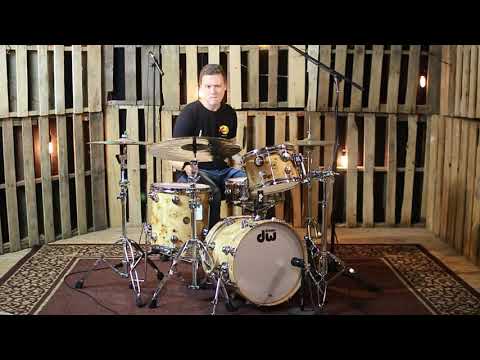 DW Collector's Maple/Gum Mapa Burl Drum Set - 18, 12, 14