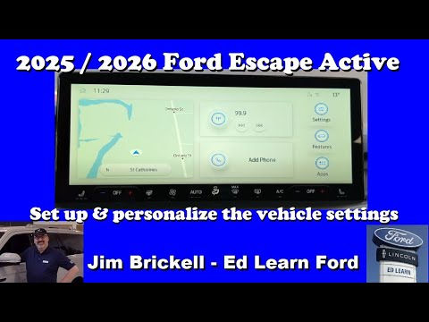 2025 - 2026 Ford Escape Active - Set up & personalize the vehicle settings