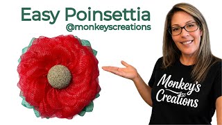 How to Make an Easy Poinsettia Flower | Christmas DIY
