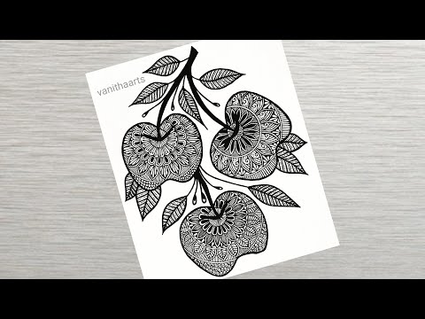 Apple mandala art How to draw Mandala for Beginners Apple drawing stepbystep doodle art
