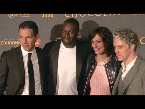 Omar Sy and film cast at Chocolat premiere in Paris