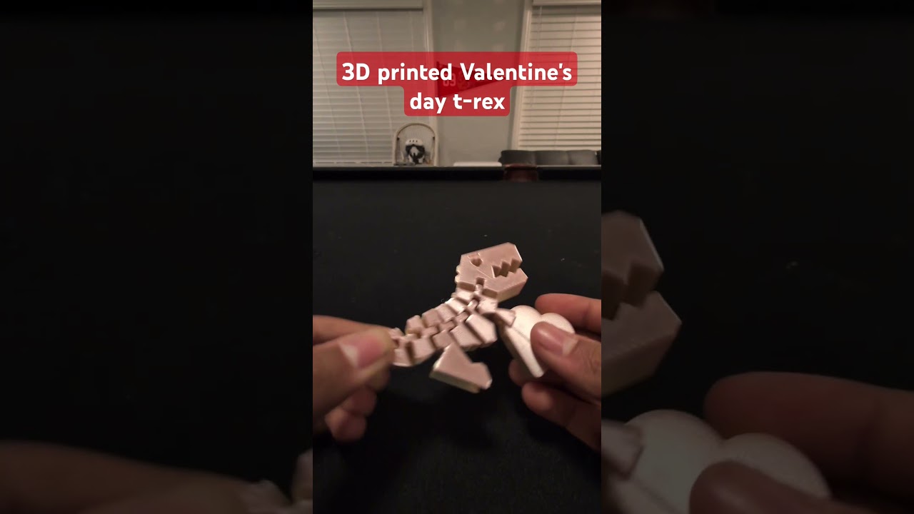 3D printed Valentine's day t-rex #3dprinting #3dprinted #valintine #valintineday #holiday #t-rex