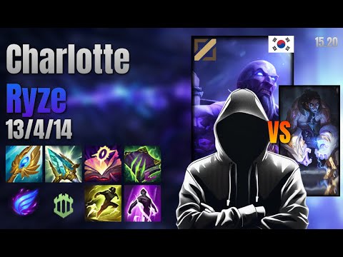 Charlotte Mid Ryze vs Sylas lol KR solo rank Full Game 15.20 | charlotte 라이즈 vs 사일러스