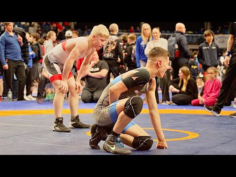 U15 Rain Tigas (EST) vs Viktor Kara (FIN) 52kg. Freestyle boys youth wrestling. B-cam-man