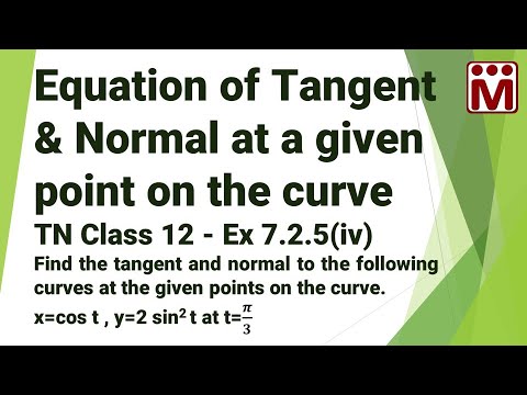 Ex 7.2.5.4 | Equation of Tangent & Normal at a given point on the curve