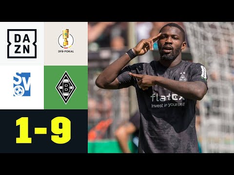 Thuram-Hattrick bei gelungenem Farke-Debüt: Oberachern - Borussia M'gladbach 1:9 | DFB-Pokal | DAZN