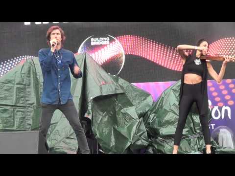 ESCKAZ in Vienna: Dennis Elias & Valerie Lichtenwörther (Uzari & Maimuna stand-ins) (at Eurovillage)