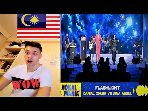 Turkish React to Amazing Duet / Danial Chuer vs Aina Abdul - Flashlight | Vokal Mania (2020)