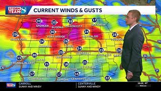 Iowa weather: Windy and warm with high fire danger today, snow chances Thursday