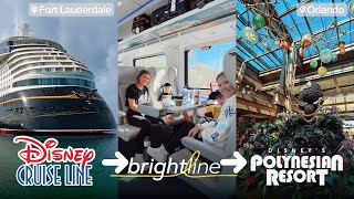 From Disney Destiny to Disney World! 🚢➡️ Brightline Train, Polynesian Resort Room Tour & EPCOT