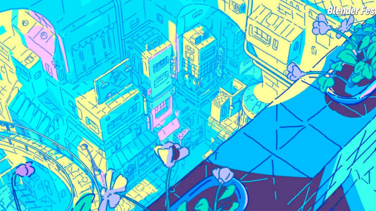 Blenderで2Dと3Dを使ったレトロフューチャー・アニメーション by Dedouze 【Blender Fes SELECTION】