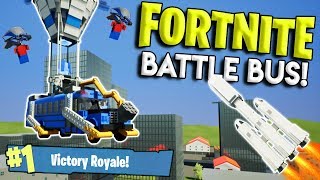 LEGO FORTNITE BATTLE BUS GETS DESTROYED BY FALCON HEAVY! - Brick Rigs Gameplay Challenge &amp; Creations