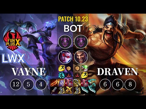 FPX Lwx Vayne vs Draven Bot - KR Patch 10.23
