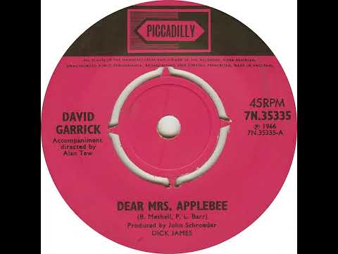 UK New Entry 1966 (300) David Garrick - Dear Mrs. Applebee