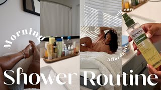 MORNING ROUTINE | AFFORDABLE SHOWER ROUTINE + EVERYTHING SHOWER + BODYCARE + HYGIENE