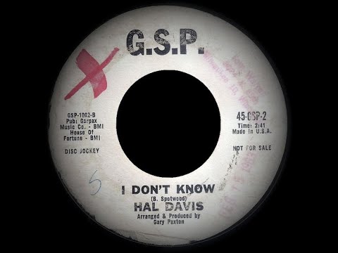 Hal Davis - I Don't Know (1962)