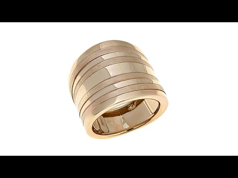 Passport to Gold 14K Yellow Gold Lined Cigar Band Ring