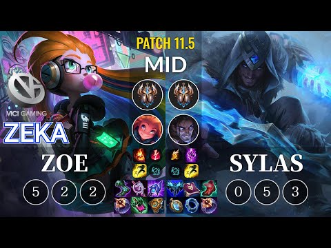VG Zeka Zoe vs Sylas Mid - KR Patch 11.5