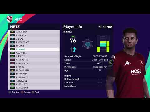 PES 2021 FC Metz visages et notes des joueurs | Habib Diallo, Fabien Centonze, Ibrahima Niane....
