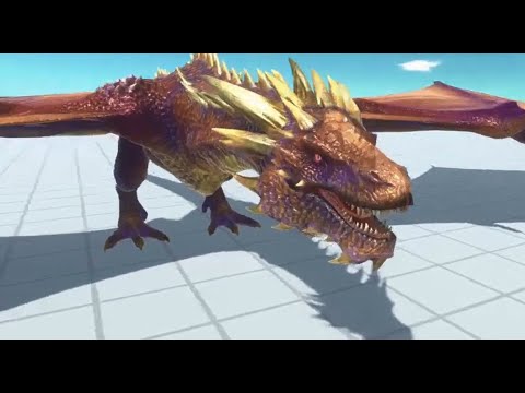 Dragon Death Run ARBS Fantasy Creatures Skeleton Trex vs Goro Animal Revolt Battle Simulator 1000
